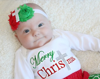 Christmas Dress Monogram Holiday Outfits Personalized Baby