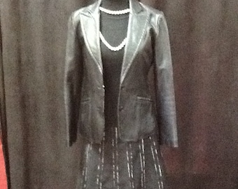 Black leather blazer