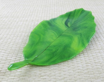 California Live Oak Leaf Fused Glass Dish