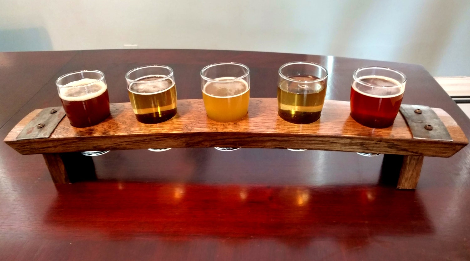 Beer Flight Tray Made From Reclaimed Whiskey Barrel Stave 5