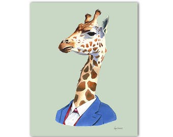 Giraffe art print by Ryan Berkley 5x7