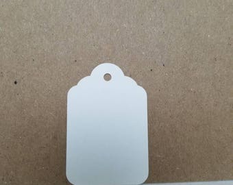 White merchandise tags