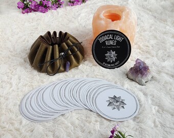 Tarot Deck, Oracle Deck, Tarot Cards, Tarot Card Deck, Oracle Cards, Rune Cards, Round Oracle Cards, Viking Runes, Zodiacal Light Runes