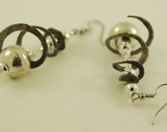 Sterling Silver Balls and Swirls Earring