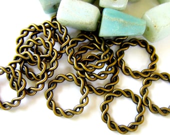 18 Antique bronze connector links jewelry making metal findings 20.5mm 991-(YY3)