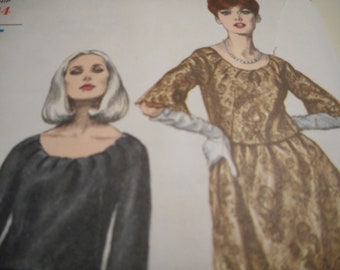 Vintage 1960's Vogue 6631 Two Piece Dress Sewing Pattern Size 12 Bust 32