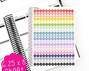 LS181 Mini Round X Icon Stickers. Perfect for the Erin Condren Life Planner!!!