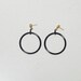 Black Hoop Earrings, Pierced Ears, 1 1/2" Wide, Hippie Jewelry, Never Worn, Vintage Jewelry, Backs Included Gift
