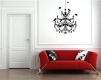 Bird Chandelier Vinyl Wall Art Decal