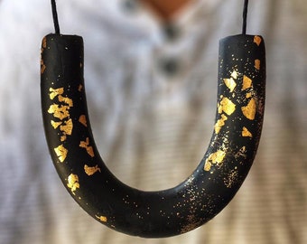 Gold Mine - Polymer Clay Statement Necklace