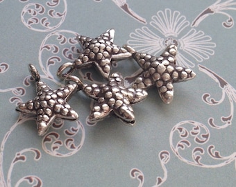 Silver Starfish Charm, Hill Tribe silver, silver starfish charm, karen hill tribe silver