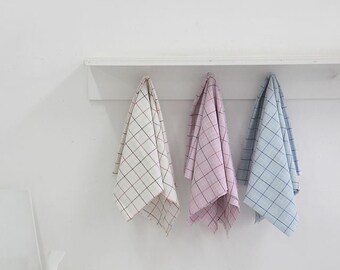 Check Pattern Linen Yarn Dyed Fabric Width 146cm (57 Inches)- 3 Colors Selection