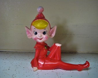 Large Ceramic Pixie Elf Figurine