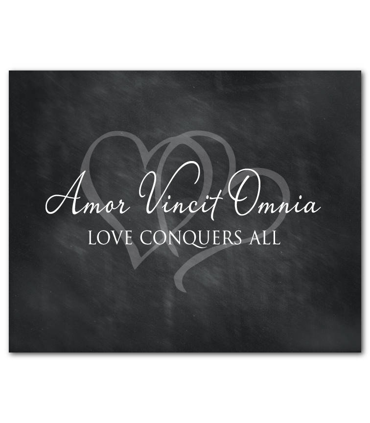 Amor Vincit Omnia Love conquers all Quote Latin