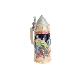 Vintage Beer Stein, Tankard, Beer Mug, Bierkrüge, Stoneware, Beer Stein Tankard, Woman holding a man, Tavern