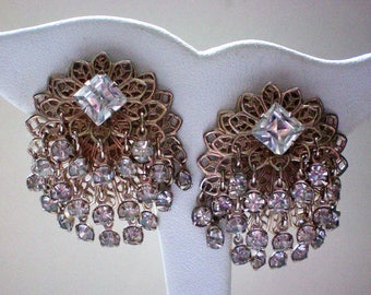 Jingle Jangle Cha Cha Rhinestone Clip Earrings - 5267
