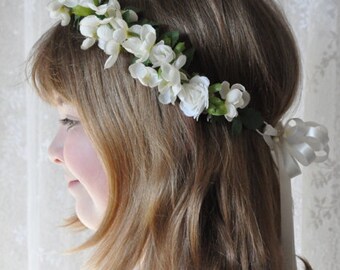 Wedding Flowers Flower Girl Hair Wreath 