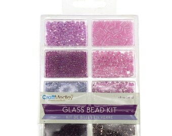 Loose Glass Beads Kit, Viola, 45-gram
