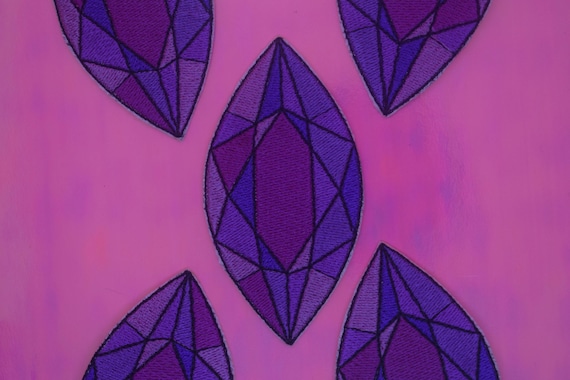 Purple Jewel Iron on Patch