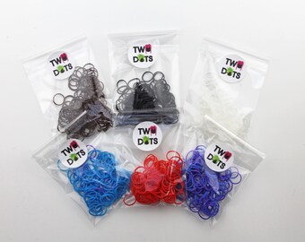 Various Colours Elastic Rubber Band for braiding and Hair Extensions, Pack of 250.