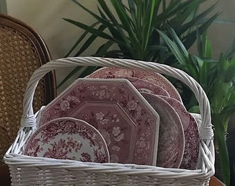 Lot of Red & White China