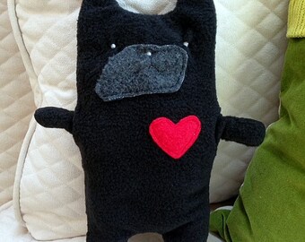 Henri ~ The Black French Bulldog Bummlie ~ Stuffing Free Dog Toy ~ Ready To Ship Today