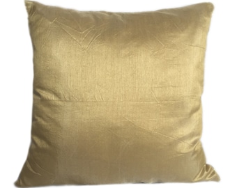 Set of 2 Solid Gold Pillow Covers and Euro Sham Covers Plain Gold Pillow Gold Accent Pillow Gold Pillow Cover Gold Throws Gold Shams Bedding