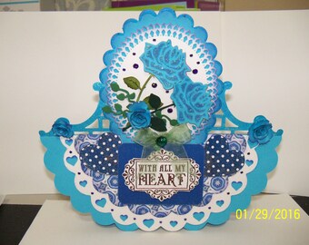 Valentine rose standing card