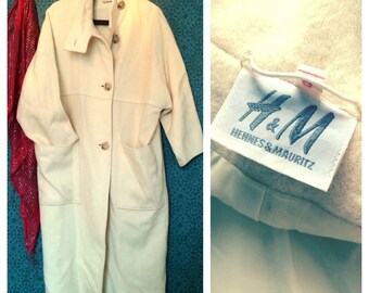 80's oversized wool coat S/M