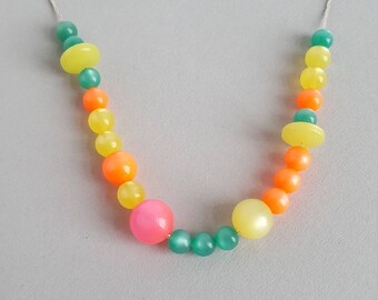 Moonglow vintage lucite bead necklace