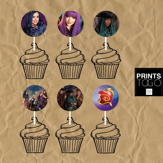 Descendants 2 Cupcake Topper Descendants 2 Party Supplies