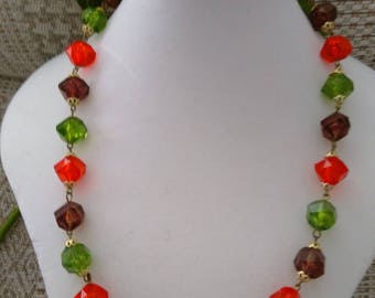Vibrant Vintage Bead Necklace. Now Reduced