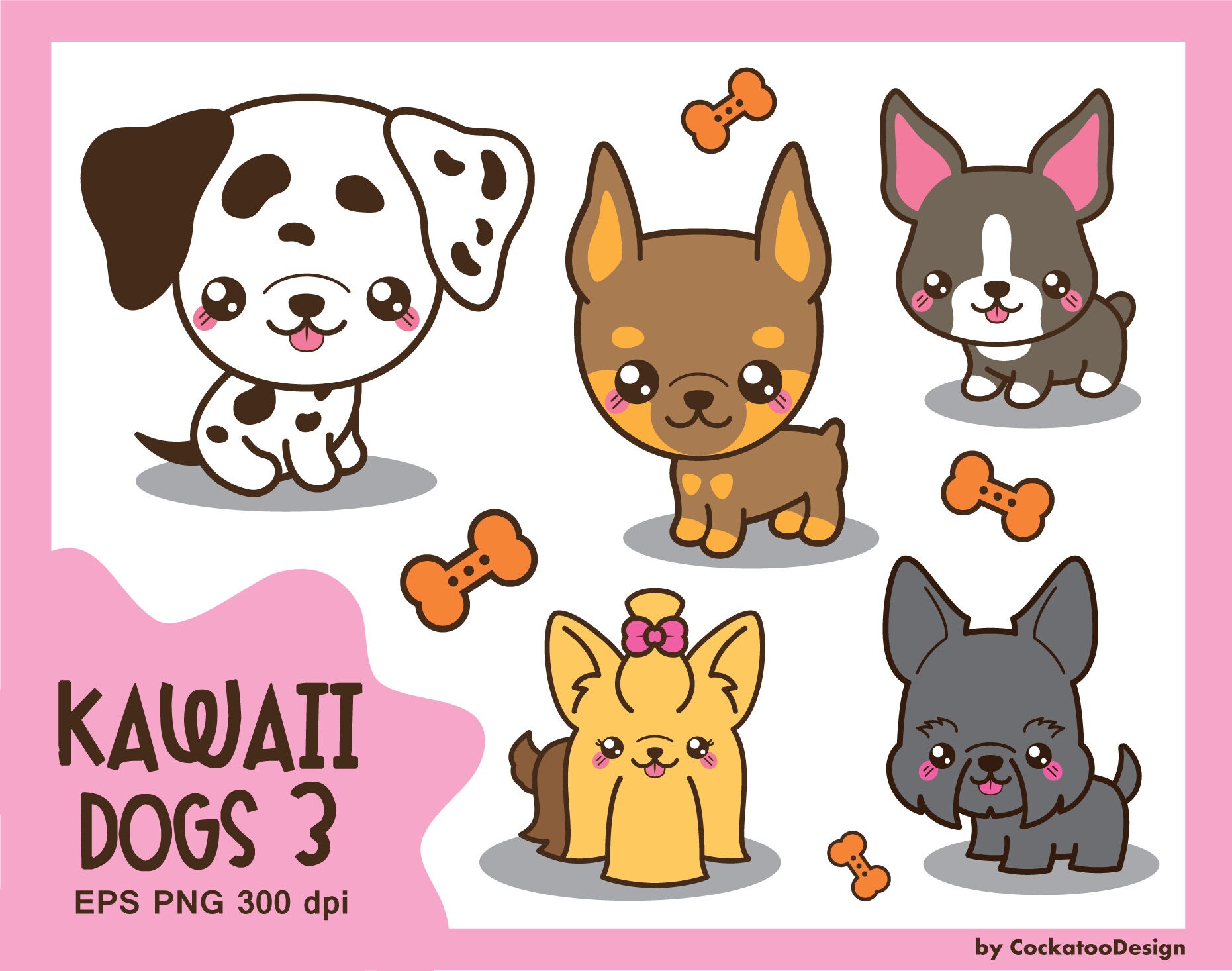 Kawaii dog clip art, cute dog clip art, dog breeds clip ...