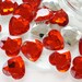 10 pcs 3D Acrylic Heart Rhinestones/Gems (25mm) Red