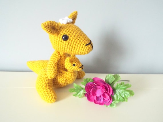 Crochet Kangaroo toy doll Kangaroo family Amigurumi kangaroo Mother's day gift Kids toys Crochet animals Gift ideas Home decor Kangaroo doll