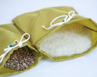 Set 2 Bulk food bags reusable nylon drawstring