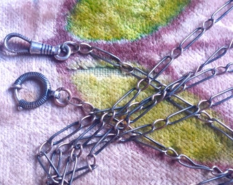 Victorian 60" Niello Chain with Swivel Clasp