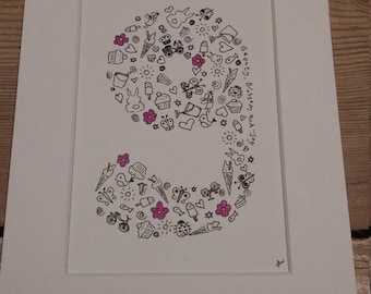 Personalised Letter or Number Illustration