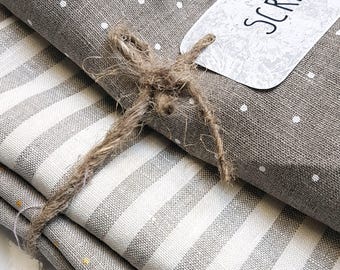 Linen fabric Scrap Pack. Natural Fabric Scraps. Linen Scrap Pack. Patchwork Fabric. Linen remnants. flax fabric.