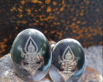 Siam Sterling Silver Men's Antique 1920's Cufflinks Vintage Men's Accessory Vietnamese