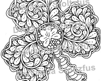 Shamrock coloring | Etsy