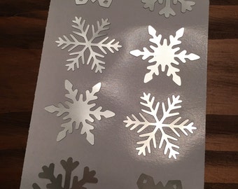 Snowflake Stickers / Silver Foil Snowflake Stickers / Christmas Stickers/ Winter Stickers / Snowflake Stationary / Winter Envelope Seals