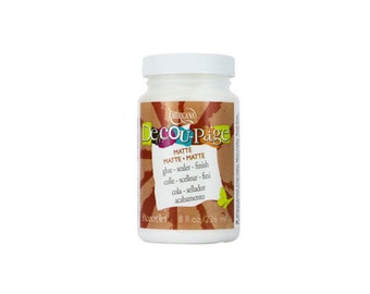 Decoupage Matte Sealer Glue - 8 oz Wide Mouth Jar - Adhesives Craft Supplies