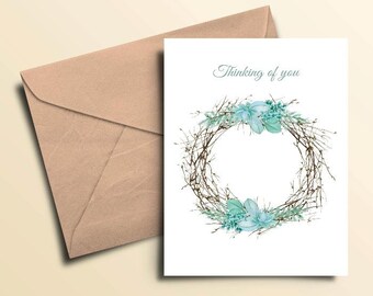 Wreath Thinking of You Cards