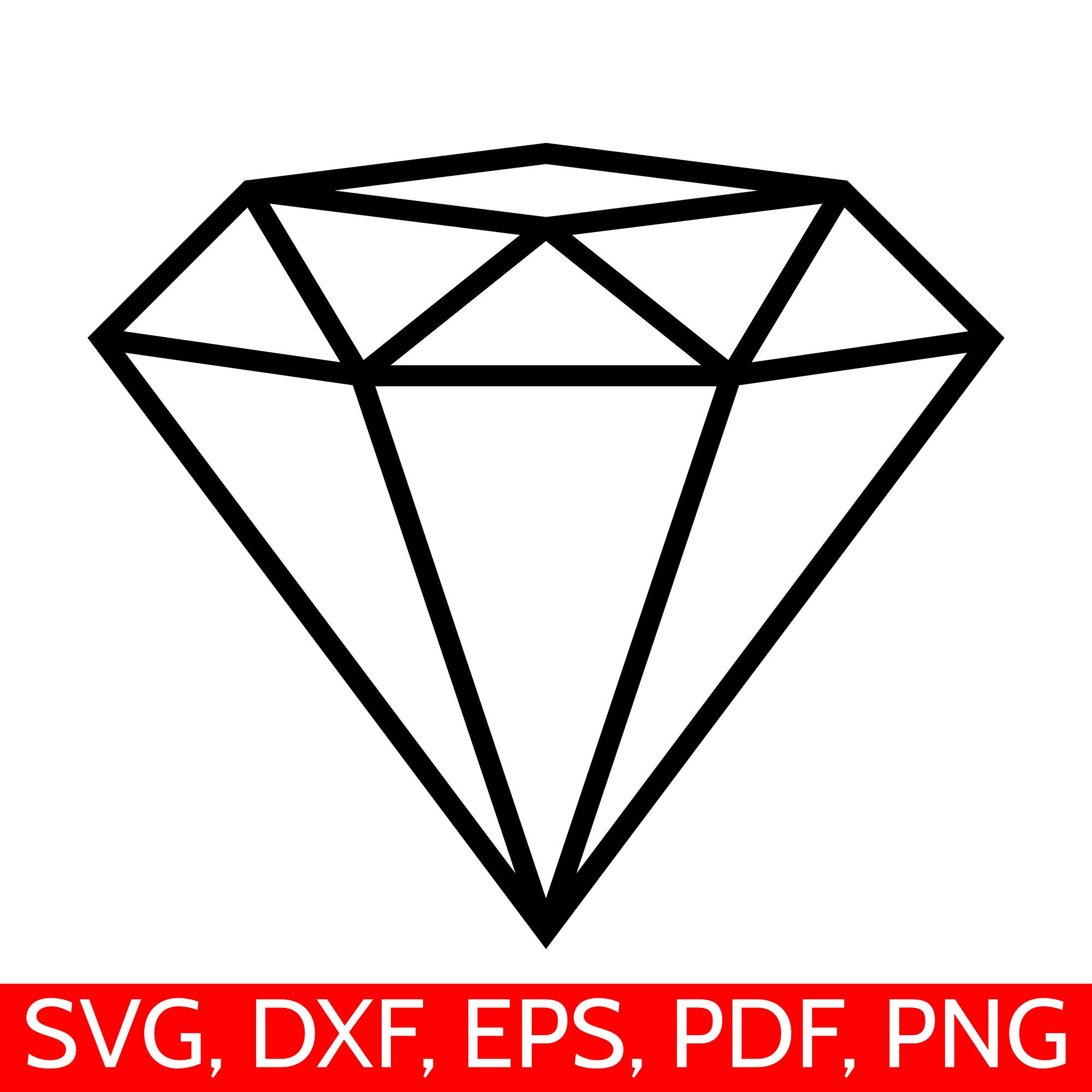 Download Diamond Outline SVG cut file for Cricut and Silhouette to make Engagement invitations and party ...