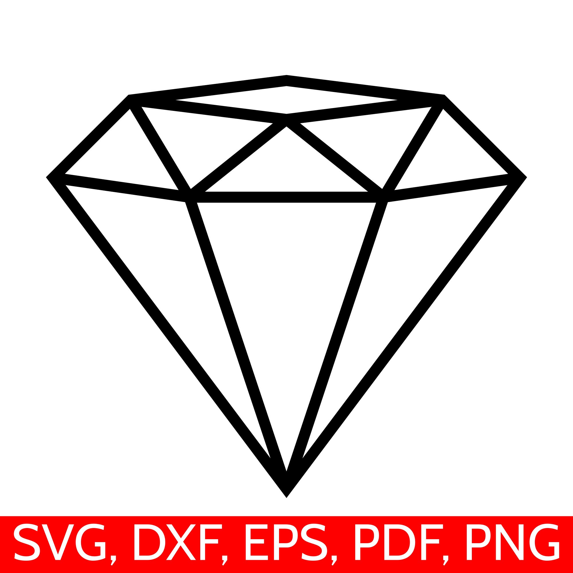 Download Diamond Outline SVG cut file for Cricut and Silhouette to ...