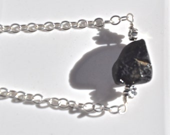 All Natural Black Spinel Sterling Silver Bracelet