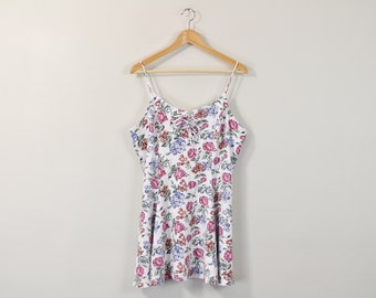 90s Floral Dress, Vintage 90s Dress, 90s Sun Dress, Sleeveless Dress, 90s Pattern Dress, Soft Grunge Dress, Spring Summer Dress