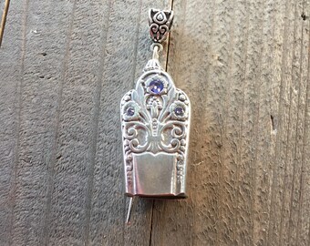Angel Bell Pendant necklace- Bell necklace- Silverware jewelry- spoon jewelry-Bell necklace, knife bell necklace- vintage silverware