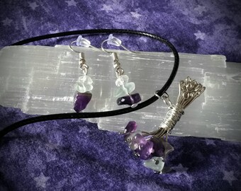 Bouquet necklace and earrings set